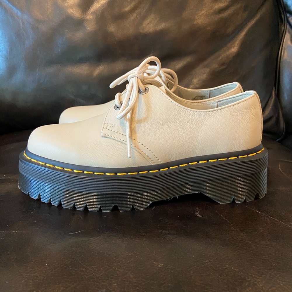 Dr. Martens Cream Platform Shoes